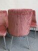 5 x Dunelm Salmon Crushed Velour Chairs with Pleated Back. - 3