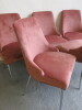 5 x Dunelm Salmon Crushed Velour Chairs with Pleated Back. - 4