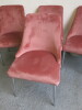 4 x Dunelm Salmon Crushed Velour Chairs with Pleated Back. - 2