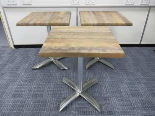 3 x Werzalit Folding Out Door Tables on Chrome Base