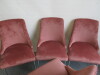 4 x Dunelm Salmon Crushed Velour Chairs with Pleated Back. - 4