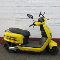 LE21 NUB: Sunra Robo 72V Electric Moped.NOTE: No key so unable to confirm mileage, battery or driving condition. Comes with V5, Battery Model 72V20Ah-B & Charger.