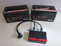 2 x Batteries Model NIU Energy 60B2/35AH with Dual Charger Converter.NOTE: batteries appear to have charge but sold with condition as viewed.