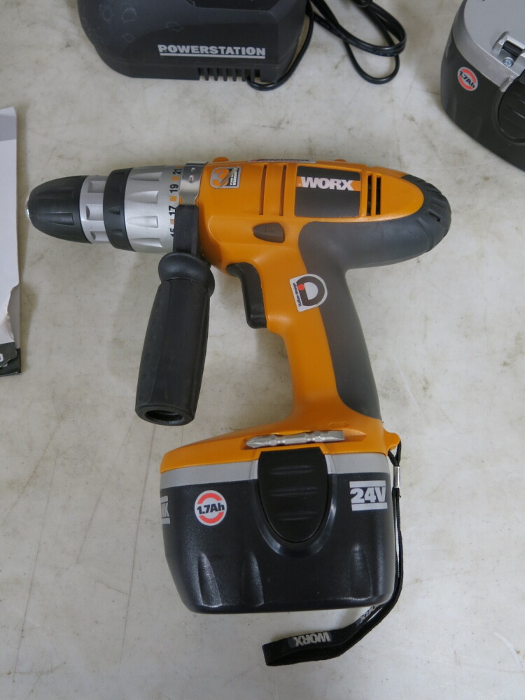 WORX Megatorque Cordless Hammer Drill Model WX24HD. Comes with 2