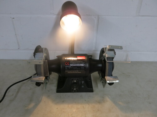 Richmond 6" Bench Grinder, Model BW71/0100 with Light, Appears unused.