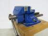 Small Record Workshop Vice on Wood Stand.