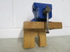 Small Record Workshop Vice on Wood Stand. - 2