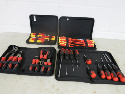 4 x Sets of Forge Steel Hand Tools to Include: 2 x Screwdriver Sets & 2 x Plier Sets.