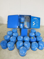 Camping Gaz De Luxe Super Bleuet Stove in Case with 21 x Gas Canisters (Condition Unknown).