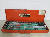 Bedford Husky Sheffield Tools Socket Set in Tin Carry Case.