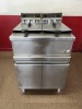 Olis Twin Basket Electric Single Phase Deep Fat Fryer, Size H100 x W60 x D70cm. Comes with 2 Baskets.