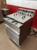 Olis Twin Basket Electric Single Phase Deep Fat Fryer, Size H100 x W60 x D70cm. Comes with 2 Baskets. - 3