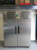 Genfrost Double Door Upright Gastronorm Commercial Freezer, Model GEN1400L. Size H202 x W147 x D83cm. NOTE: 1 x door seal required.