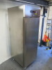 Hoshizaki Stainless Steel Commercial Single Door Upright Fridge, Model SUR-65BG-C, S/N 40008820, Size H199 x W66 x D84cm. - 2