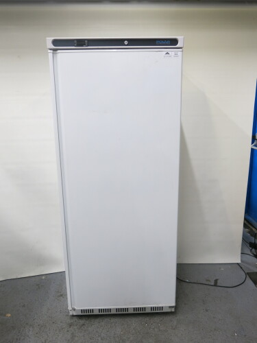 Polar Single Door Upright Larder Fridge, Model CD614, S/N CD6146163413, Size H190 x W78 x D70cm.