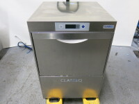 Classeq Stainless Steel Undercounter Glasswasher, Model D500DU0WS, S/N 40056238, Size H83 x W57 x D60cm.