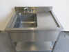 Stainless Steel Single Bowl Sink with Stainless Steel Splashback, Lever Taps & Part Shelf Under, Size H90 x W100 x D80cm. - 2