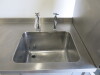 Stainless Steel Single Bowl Sink with Stainless Steel Splashback, Taps, Drawer & Shelf Under, Size H90 x W135 x D70cm. - 3