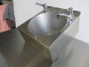 Stainless Steel Single Bowl Hand Wash Basin with Lever Tap, Size H16 x W34 x D34cm. - 3