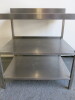 Stainless Steel Prep Table with Splashback & 2 Shelves Under, Size H90 x W90 x D75cm. - 3