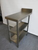 Stainless Steel Prep Table with Splashback & 2 Shelves Under, Size H90 x W35 x D75cm. - 3