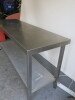 Stainless Steel Prep Table with Removable Shelf Under, Size H85 x W192 x D61cm. - 2