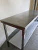 Stainless Steel Prep Table with Removable Shelf Under, Size H85 x W192 x D61cm. - 3