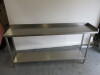 Stainless Steel Prep Table with Part Splash Back & Shelf Under, Size H95 x W189 x D45cm. - 7