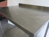 Stainless Steel Prep Table with Part Splash Back & Shelf Under, Size H90 x W100 x D70cm. NOTE: missing foot. - 4