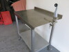 Stainless Steel Prep Table with Part Splash Back with Shelf Under & Vogue Can Opener, Size H85 x W88 x D60cm. - 2