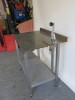 Stainless Steel Prep Table with Part Splash Back with Shelf Under & Vogue Can Opener, Size H85 x W88 x D60cm. - 7