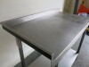 Stainless Steel Prep Table with Part Splash Back & Shelf Under, Size H75 x W90 x D50cm. - 5