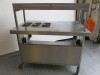 Mobile Stainless Steel Prep Counter with 3 GN Containers with Shelf Over & 2 Shelves Under (1 Adjustable), Size H130 x W120 x D75cm. - 5