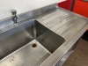 Stainless Steel Single Bowl Sink with Right Hand Drainer with Taps & Shelf Under, Size H85 x W120 x D60cm - 6