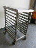 Mobile 10 Rack Stainless Steel Trolley, Size H98 x W51 x D65cm. - 3