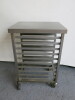 Mobile 10 Rack Stainless Steel Trolley, Size H98 x W51 x D65cm. - 5