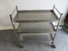 Mobile Cafeteria Stainless Steel Trolley with 3 Removable Stainless Steel Trays, Size H93 x W86 x D45cm.