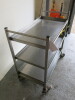 Mobile Cafeteria Stainless Steel Trolley with 3 Removable Stainless Steel Trays, Size H93 x W86 x D45cm. - 3