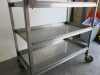 Mobile Cafeteria Stainless Steel Trolley with 3 Removable Stainless Steel Trays, Size H93 x W86 x D45cm. - 5