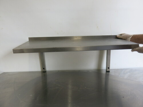 Stainless Steel Shelf with Wall Bracket, Size W85 x D30cm.