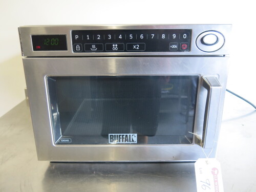 Buffalo Stainless Steel Commercial 1850w Microwave, Model GK640.