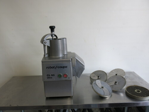 Robot Coupe CL50 Ultra Vegetable Preparation Machine with 5 Attachments (As Viewed/Pictured).