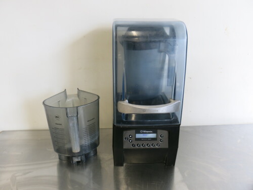 Vitamix "The Quiet One" Light Industrial Food Blending Machine, Model VM0149. Comes with 2 Jug. NOTE: missing vented lid.