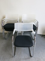 Set of 7 Vitra Visasoft Cantlever Designer Meeting Chairs. NO VAT ON LOT.