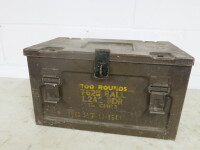 Vintage Metal Ammo Chest. Size H26 x W46 x D28cm.