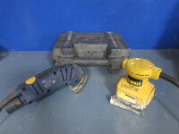 DeWalt Palm Sander, Model DW411, 110V & Delta Pro Detail Sander in Carry Case.