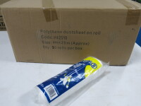 Box Containing 20 x Rolls Décor 8 Poly Dust Sheet on A Roll, Size 4m x 25m.