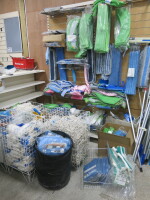 Large Quantity of Assorted Floor Cleaning Equipment to Include: Mop & Squeegee Poles, Mop Pads, Cotton Mop Heads, Hand Mits, Squeegees, Window Squeegee etc (As Viewed/Pictured).