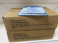 2 x Boxes of 120 Tristar Handyman Blue Rubble Sacks, Size 21 x 32".