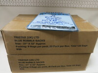 2 x Boxes of 120 Tristar Handyman Blue Rubble Sacks, Size 21 x 32".